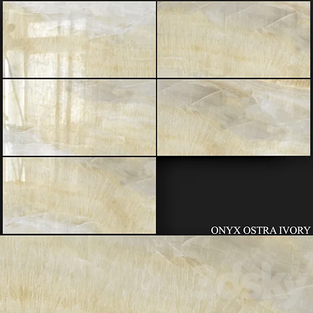 Decovita Onyx Ostra Ivory 600x1200 3D Model