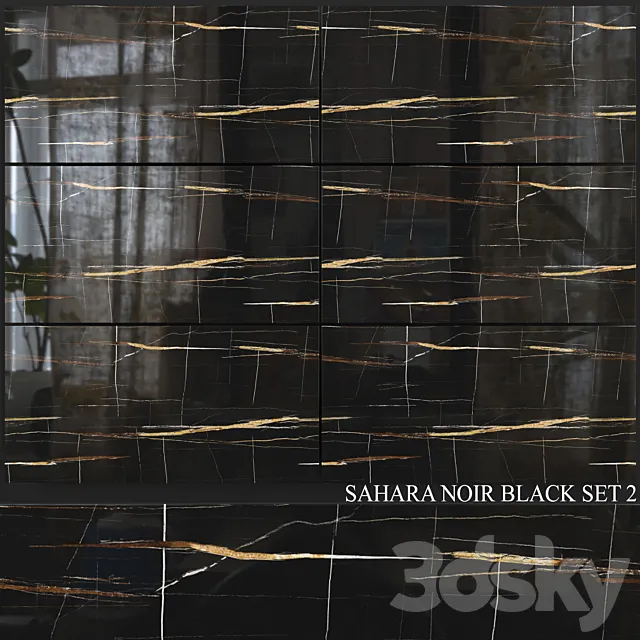 Decovita Sahara Noir Black 600x1200 Set 2 3D Model