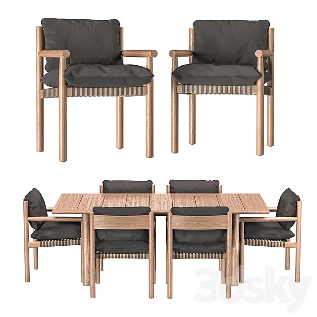 DEDON _ Table and armchairs Tibbo 3D Model