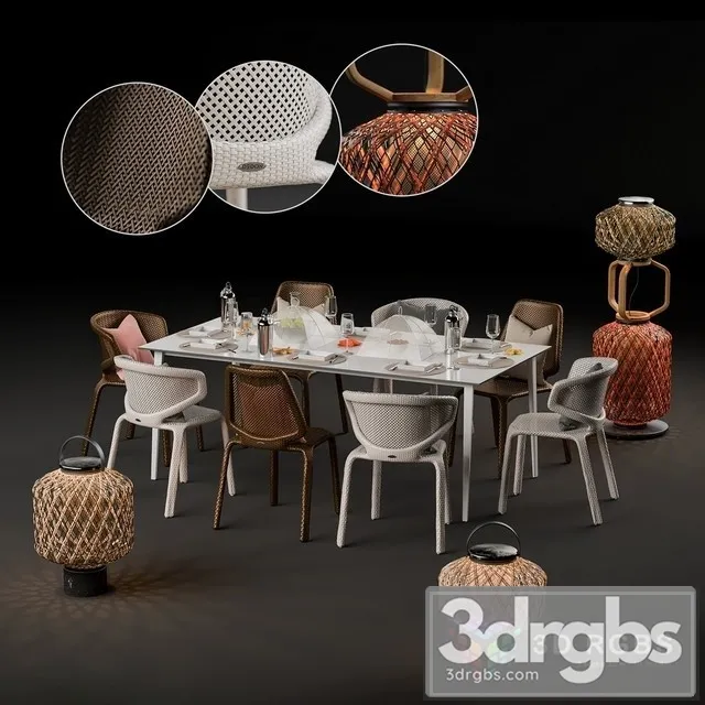 Dedon Diningroom Set 3D Model Free
