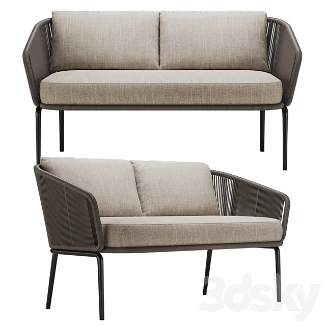Dedon Rilly 2 Seater sofa 3D Model