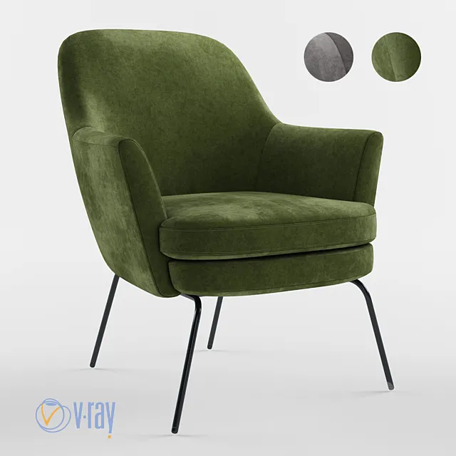 Deep House. Armchair ZEALAND. art. 52898. 53048. Chisa. Celine. Chloe 3DModel