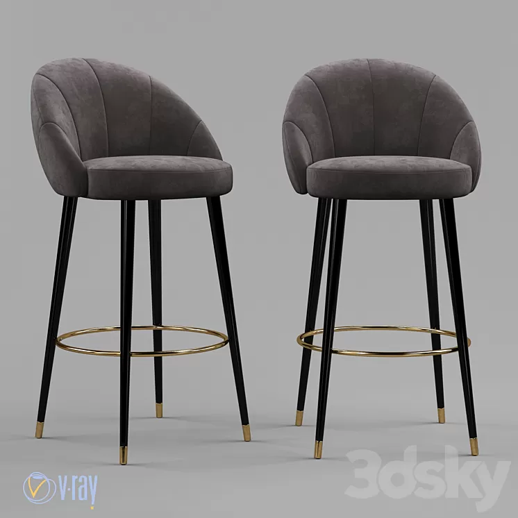 Deep House. Bar stool Ferrara. 3D Model