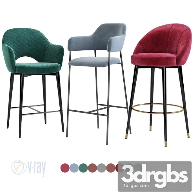 Deephouse. bar semi-bar stool martin livorno ferrara 2 3D Model Free