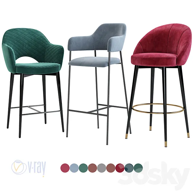 Deephouse. Bar semi-bar stool Martin Livorno Ferrara 3D Model