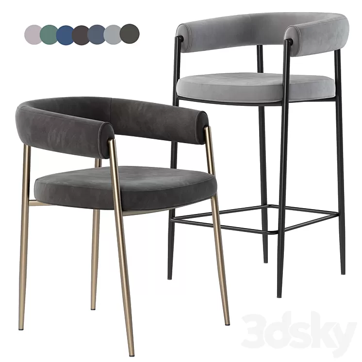 Deephouse. Bar stool Manchester 3D Model Free