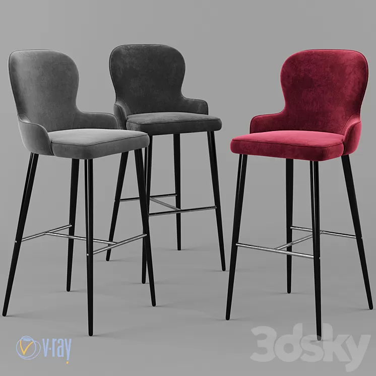Deephouse. Chamonix Bar Stool 3D Model