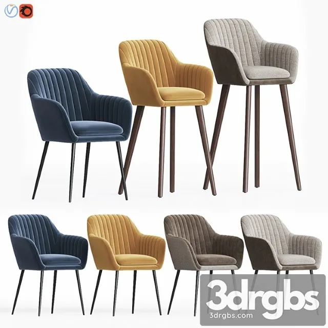 Deephouse lausanne chair set 2 3D Model Free