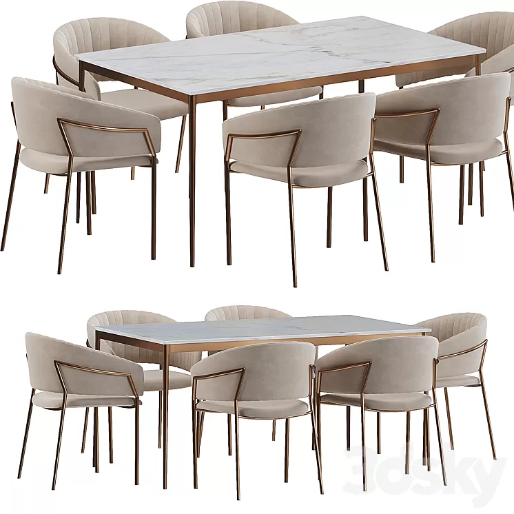 Deephouse Piza dining table 3D Model