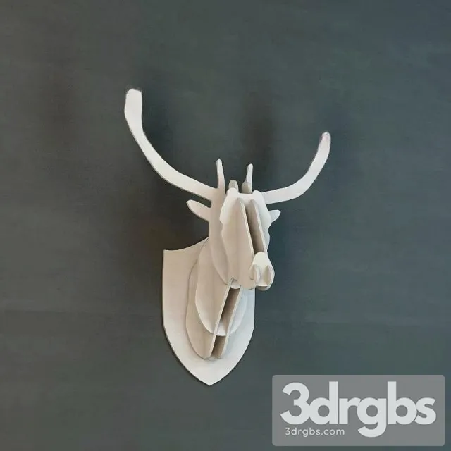 Deer Head Plywood 3D Model Free