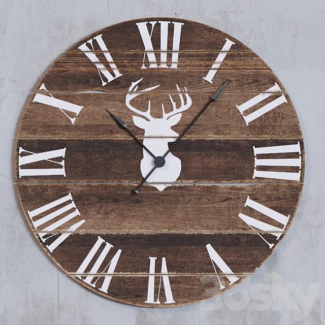 Deer Silhouette Wall Clock 3D Model