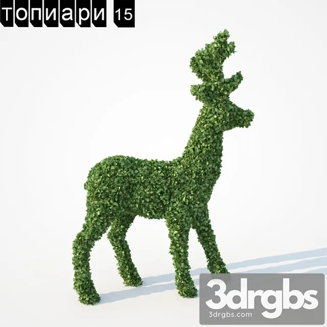 Deer Topiary 3D Model Free