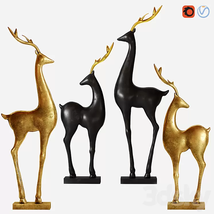 Deer_statue 3D Model