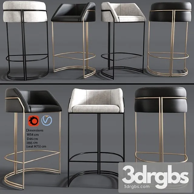 Deja Vu Bar Stool Giopagani 2 3D Model Free