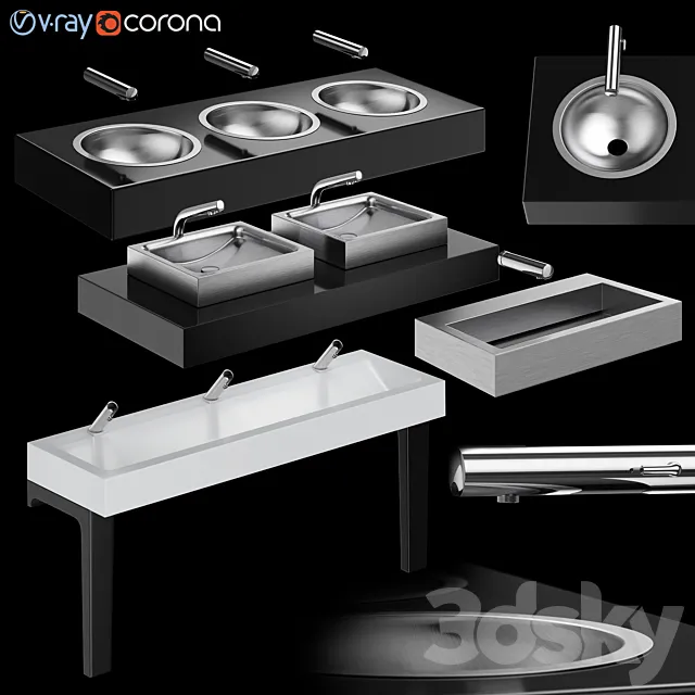 DELABIE public washbasins 3DModel