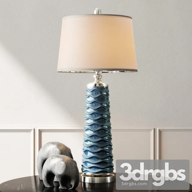 Delavan Rust Blue Table Lamp 3D Model Free