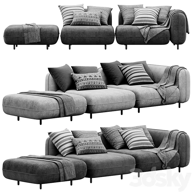 Delavega modular sofa DP1 DP2 DP4 3D Model Free