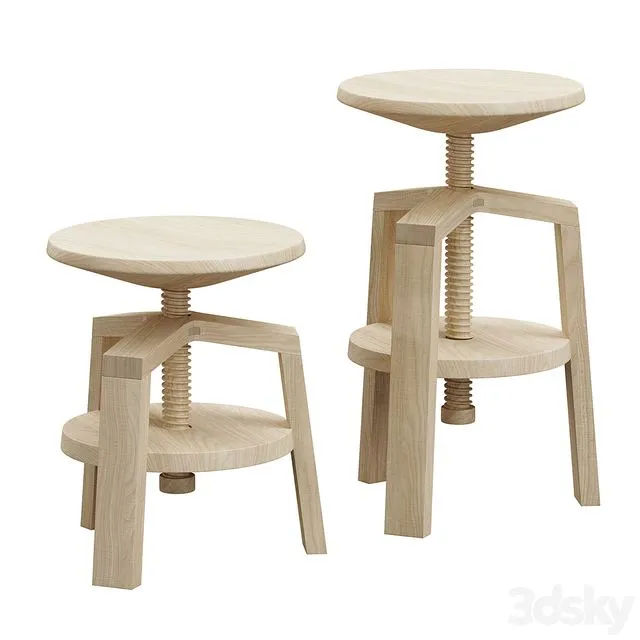 Delavelle design stool 3D Model