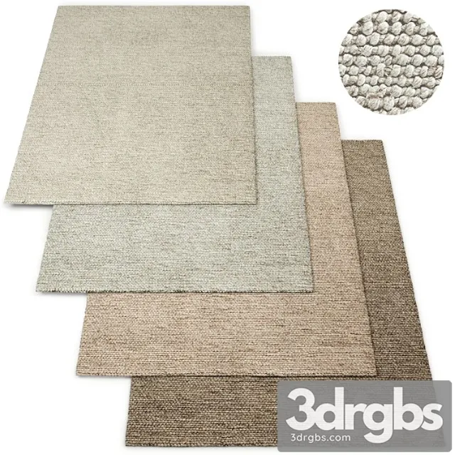 Delfina handwoven wool rug rh collection 2 3D Model Free