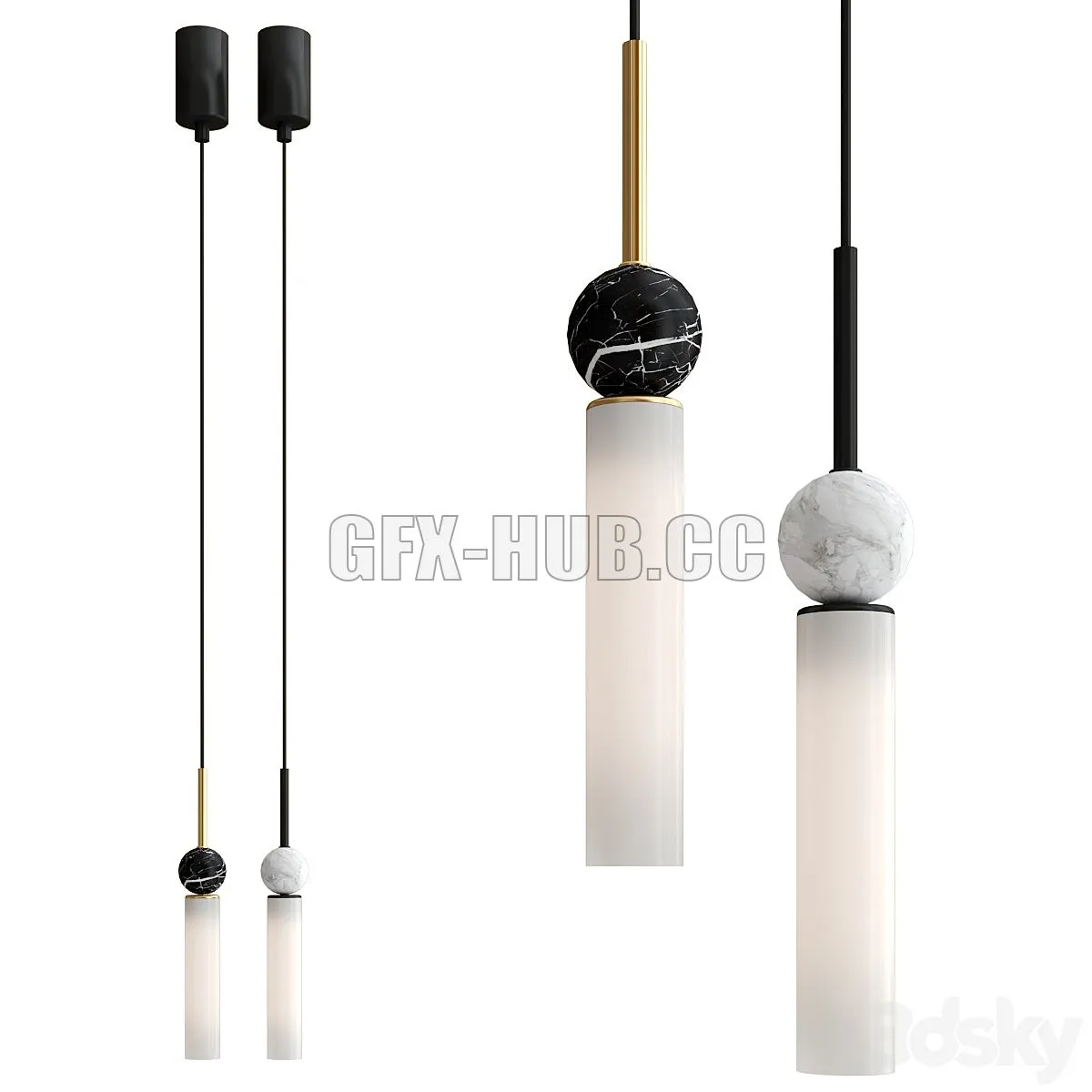 Delie 2 Pendant light 3D Model