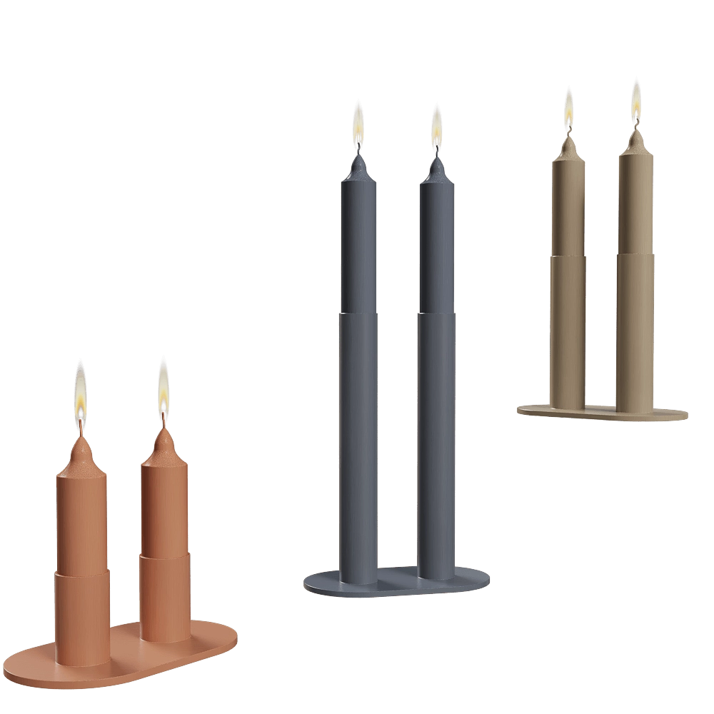 Delo - Double candlestick Fire 3D Model