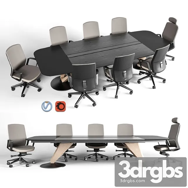 Delta Meeting Table And Chair 3D Model Free