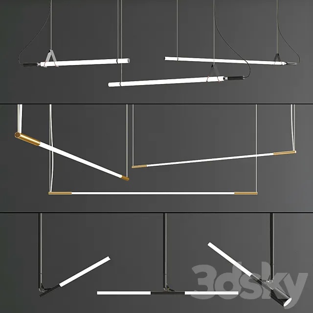 Delta Thin Delia Pendant Lamps Collection 3D Model