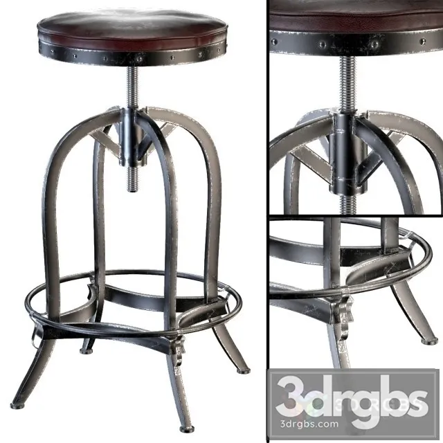 Dempsey Swivel Iron Bar Stoolr 3D Model Free
