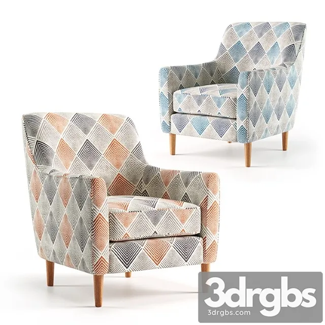 denim accent chair 3D Model Free