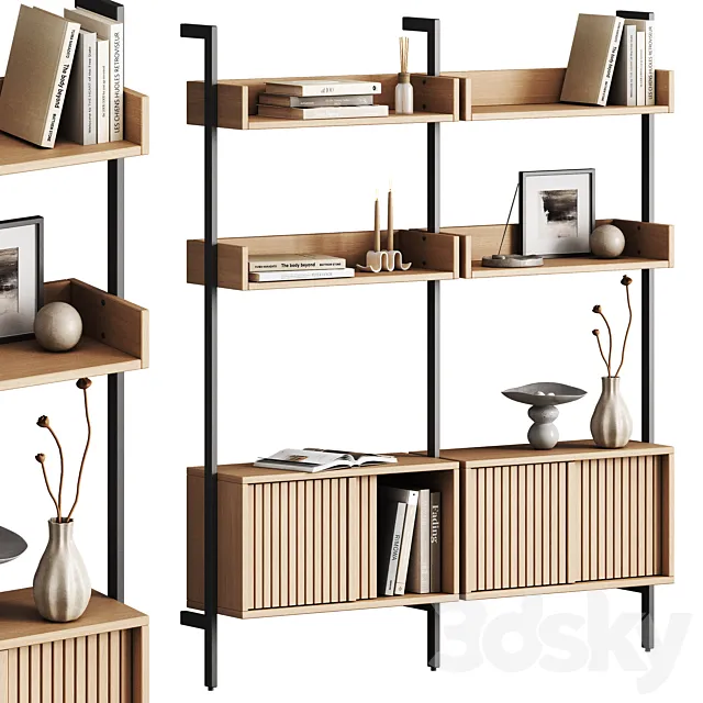 Dennett modular shelving unit with decor Free Download