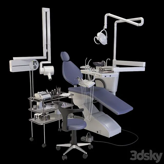 dental chair (set) 3D Model