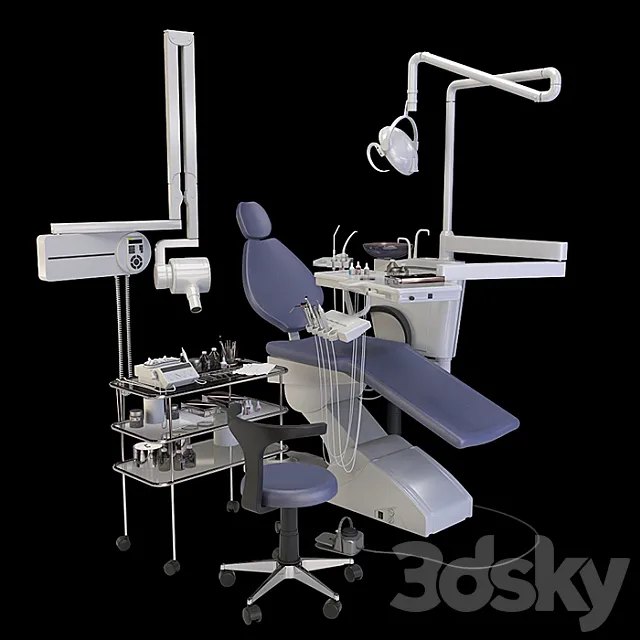 dental chair (set) 3D Model