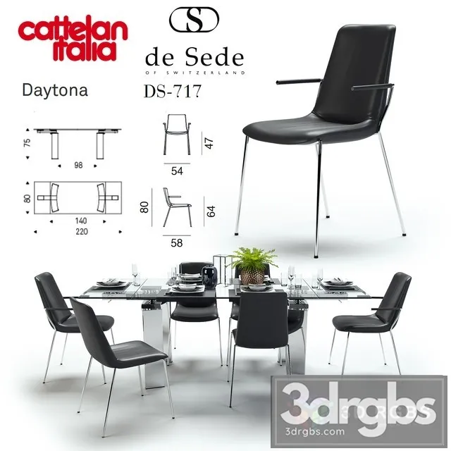 DeSede Cattelan Table and Chair 3D Model Free
