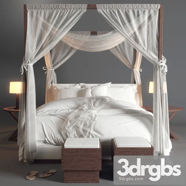 Desert Modern Canopy Bed Ralph Lauren 3D Model Free