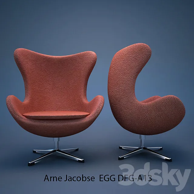 Design armchair EGG DFG-A13 Arne Jacobsen 3D Model