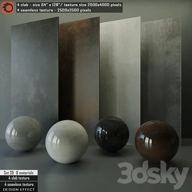 Design Effect slab & Seamless texture Set 35 3DModel