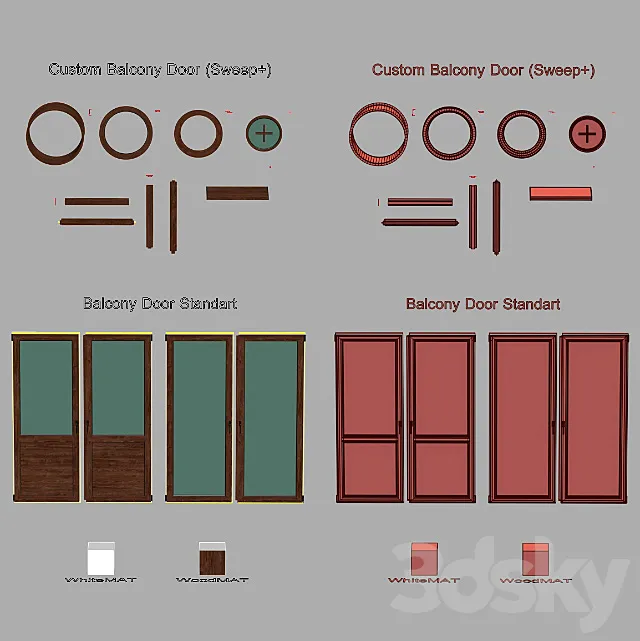 Design for balcony doors 3D Model