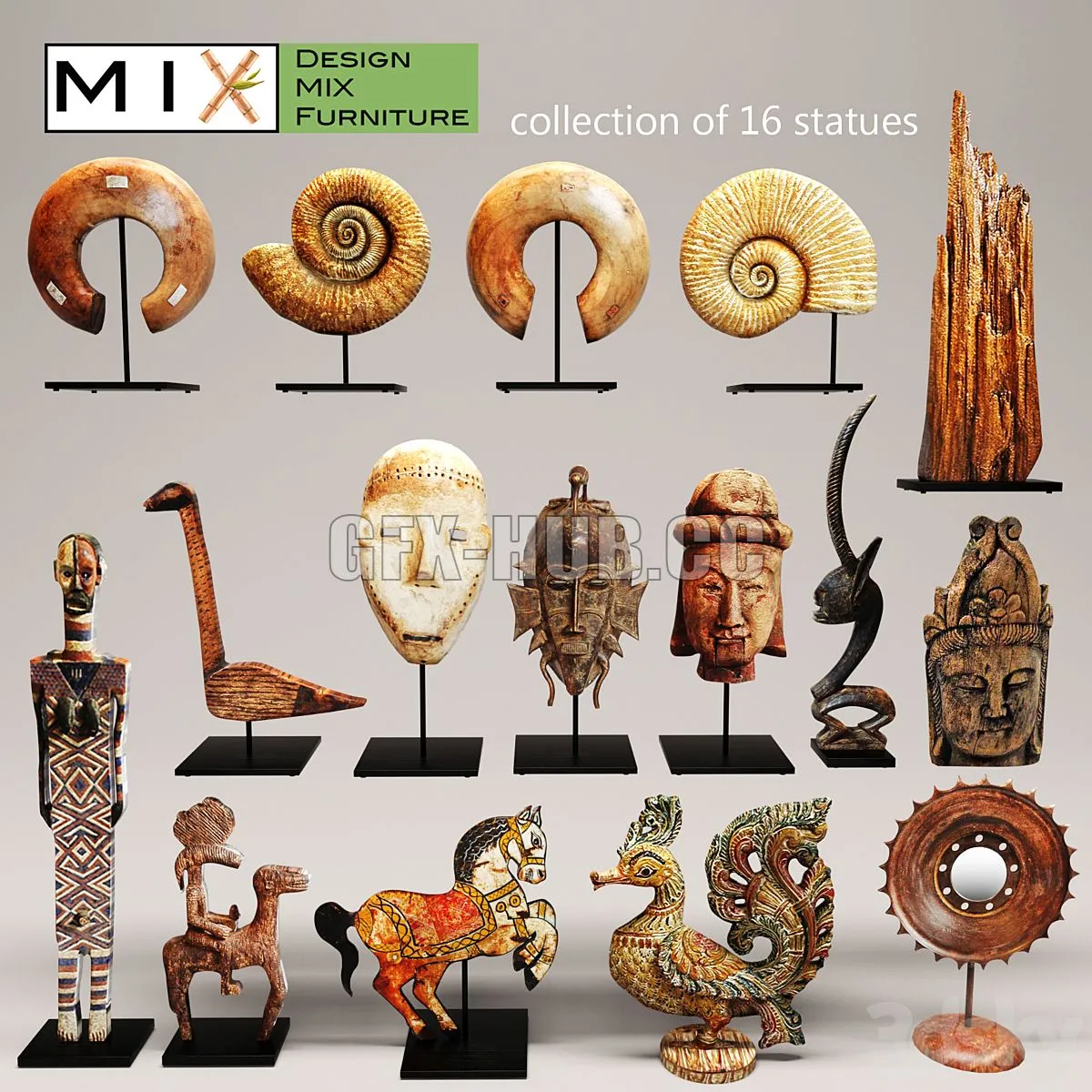 Design Mix Furniture Collection of 16 pieces 3D Model