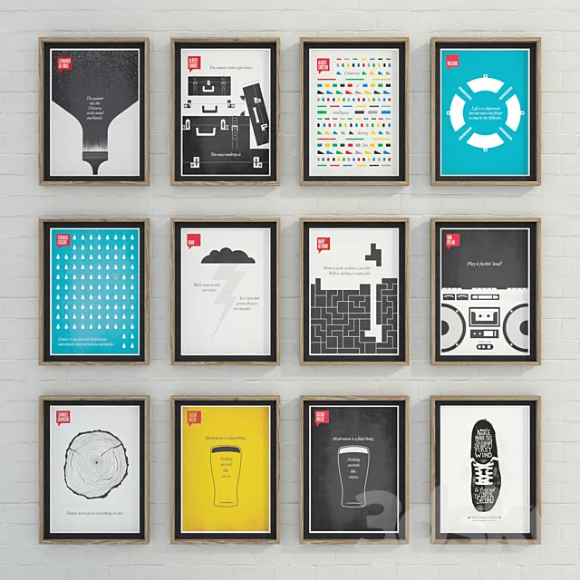 designdifferent posters. 3D Model