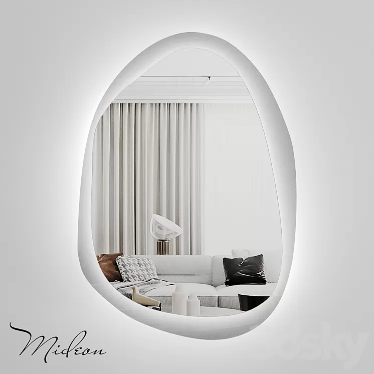 “Designer mirror with backlight Mideon Transparent “”Darkside”” LED OM” 3D Model