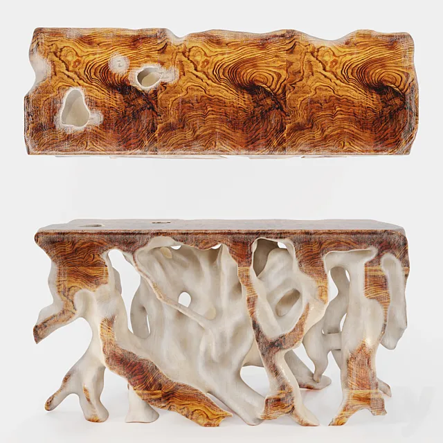 Designer Table Top _ Console in the form of tree roots 3D Model