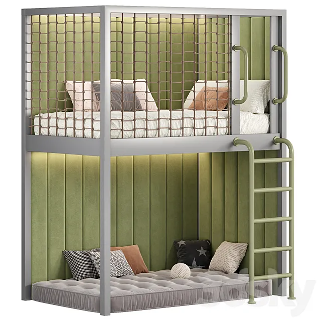 Designer two-level bed Kids room 23 Free Download