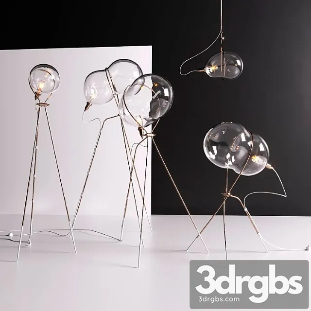 Designs lighting with bubbles of glass 3D Model Free