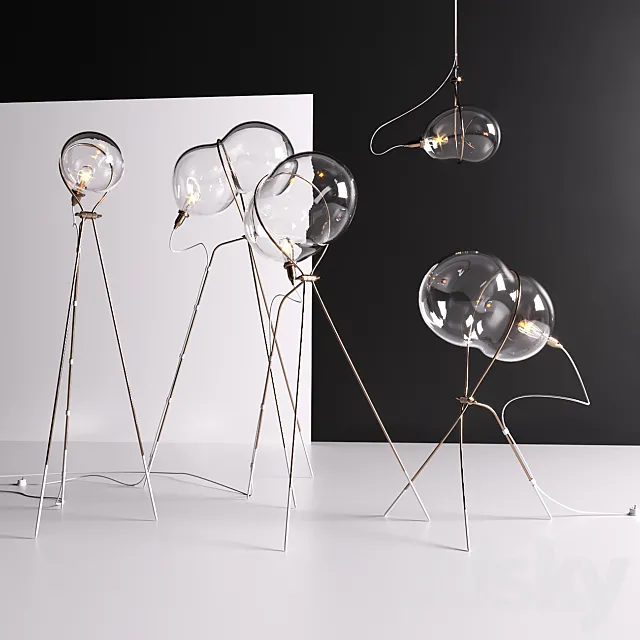 Designs Lighting With Bubbles Of Glass 3D Model