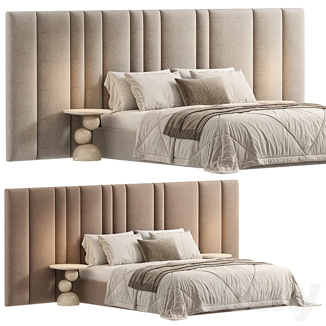 Desire bed with wide headboard 3D Model