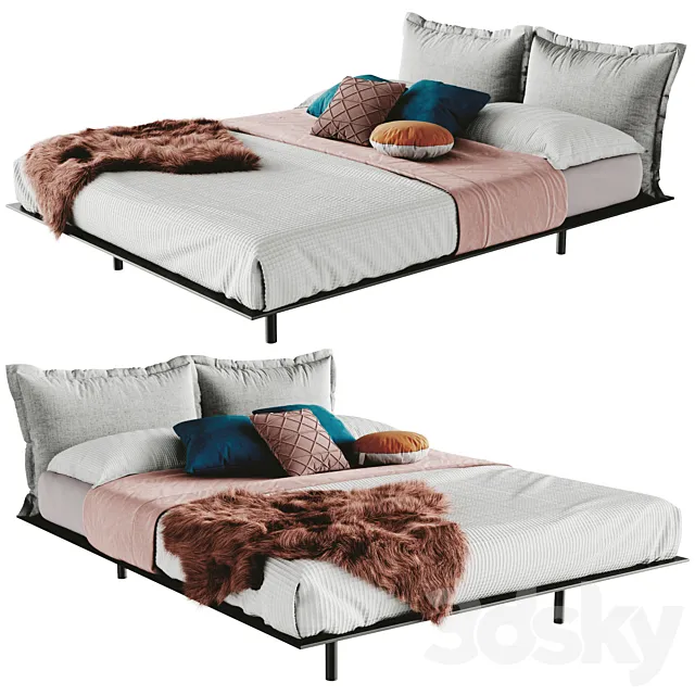 Desiree Bed Platz Fur Plaid 3D Model