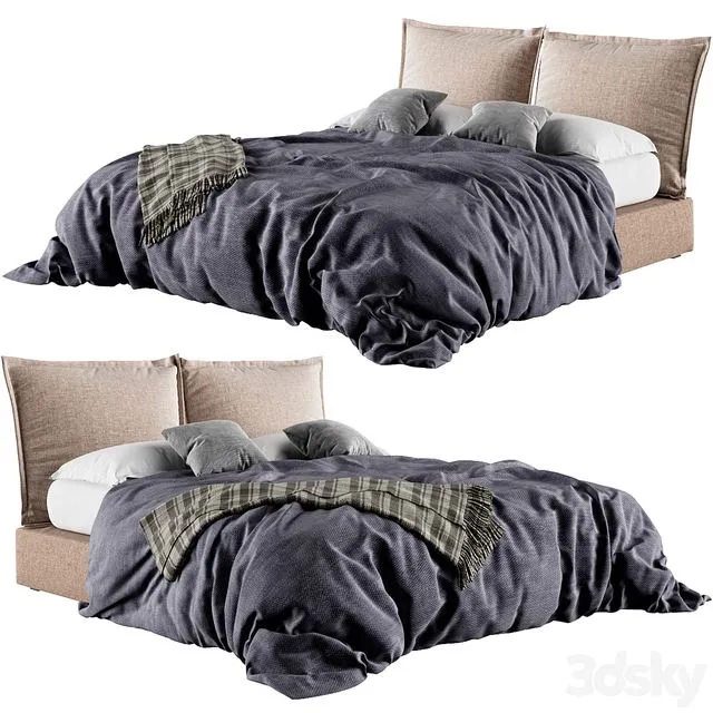 Desiree Vanity Bed Plaid 3D Model