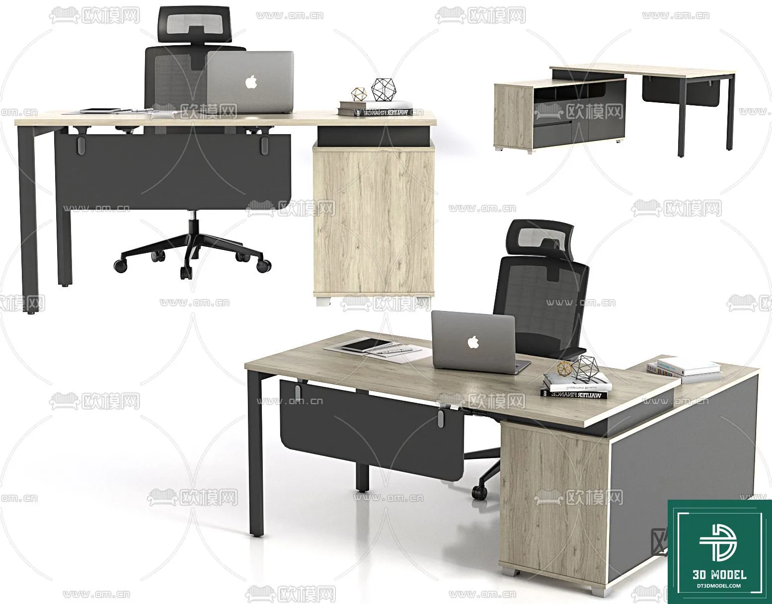 Desk 3D Model for Office - Furniture and Interior Design - 012