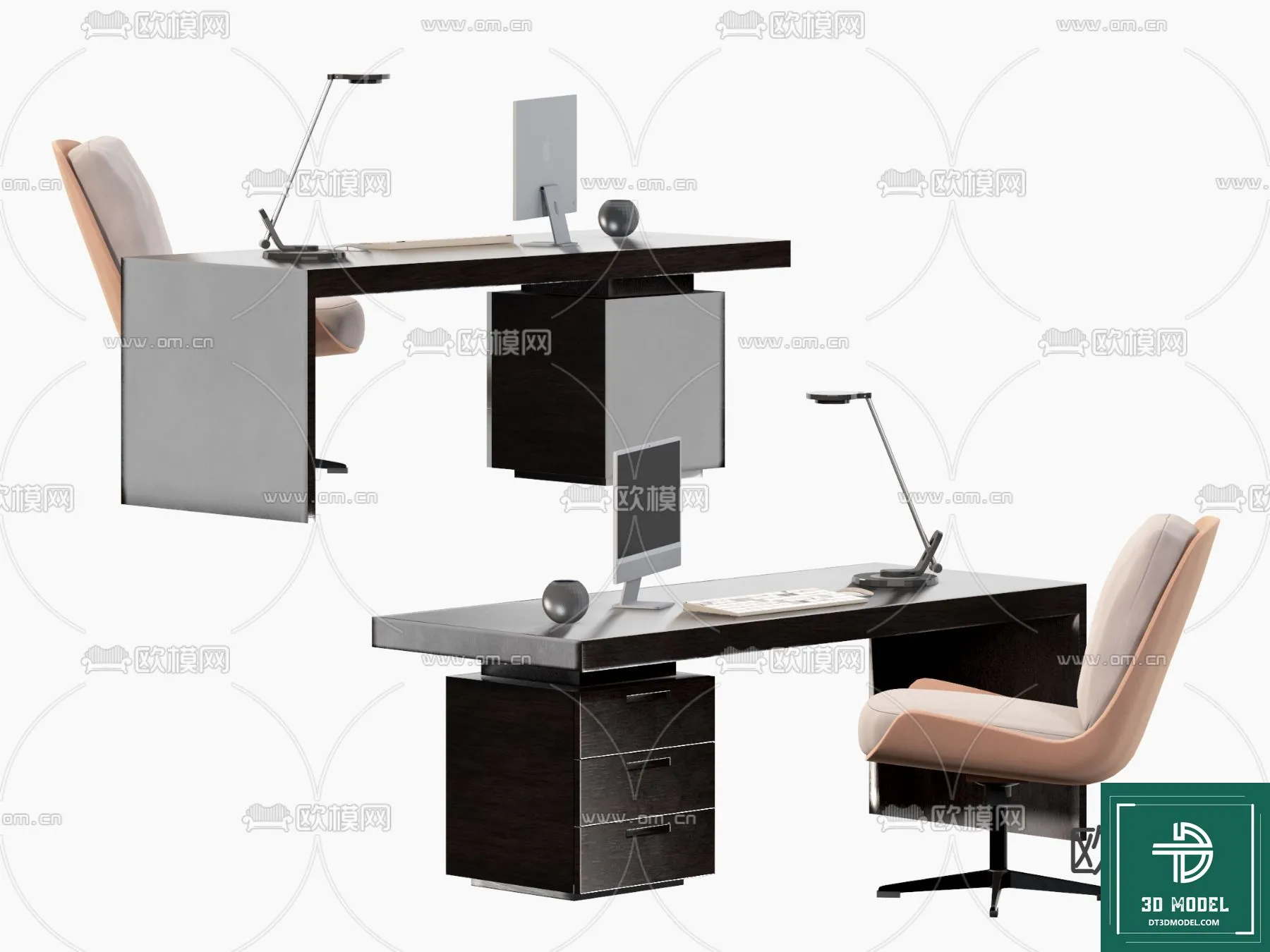 Desk 3D Model for Office - Furniture and Interior Design - 013