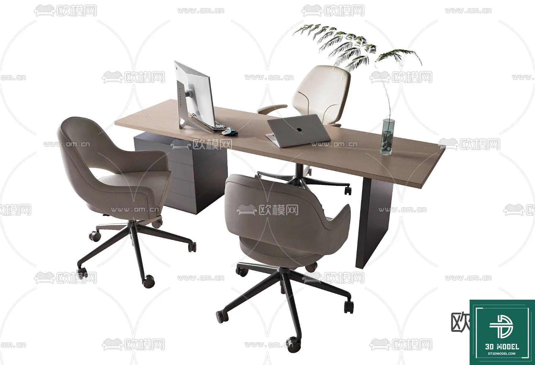 Desk 3D Model for Office - Furniture and Interior Design - 015